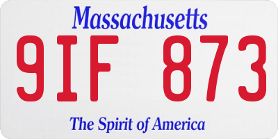 MA license plate 9IF873