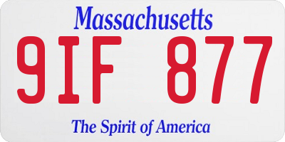 MA license plate 9IF877