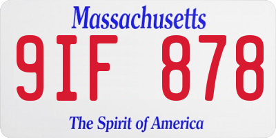 MA license plate 9IF878