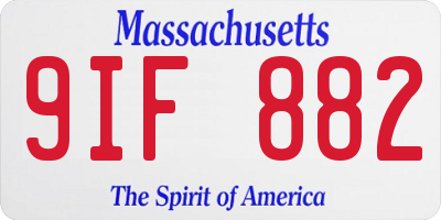 MA license plate 9IF882