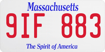 MA license plate 9IF883