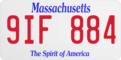 MA license plate 9IF884