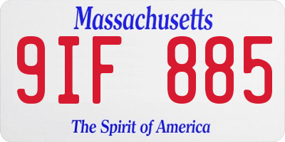 MA license plate 9IF885