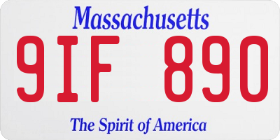 MA license plate 9IF890