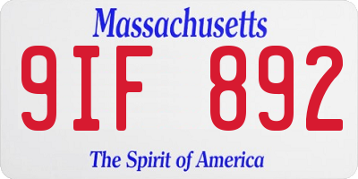MA license plate 9IF892