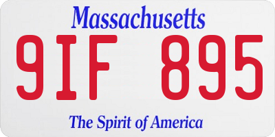 MA license plate 9IF895