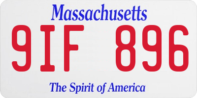 MA license plate 9IF896