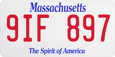 MA license plate 9IF897