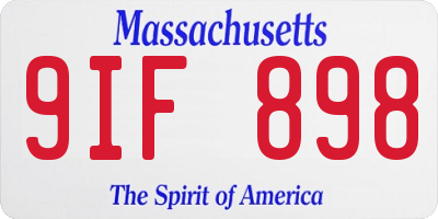 MA license plate 9IF898