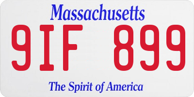 MA license plate 9IF899