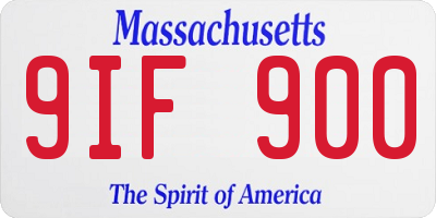 MA license plate 9IF900