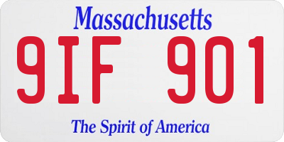 MA license plate 9IF901