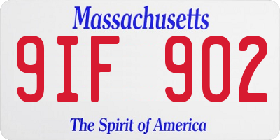 MA license plate 9IF902