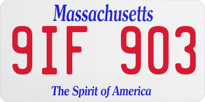MA license plate 9IF903