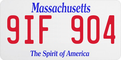 MA license plate 9IF904