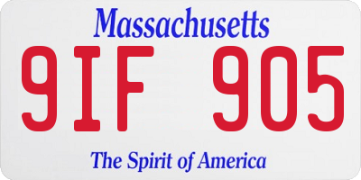 MA license plate 9IF905