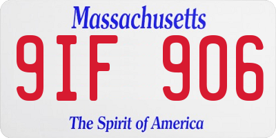 MA license plate 9IF906