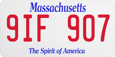 MA license plate 9IF907
