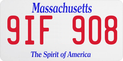 MA license plate 9IF908