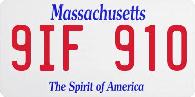 MA license plate 9IF910