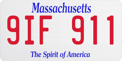 MA license plate 9IF911