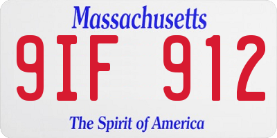 MA license plate 9IF912