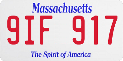 MA license plate 9IF917