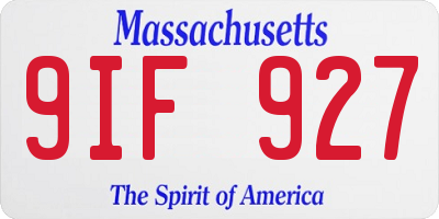 MA license plate 9IF927