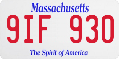 MA license plate 9IF930