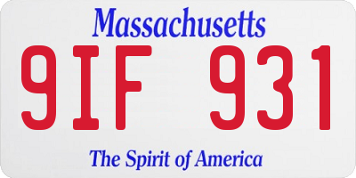 MA license plate 9IF931