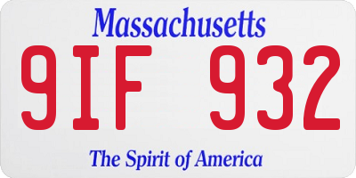 MA license plate 9IF932