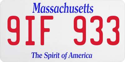 MA license plate 9IF933