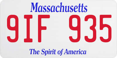 MA license plate 9IF935