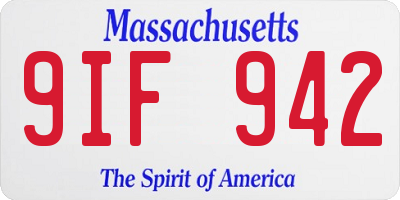 MA license plate 9IF942