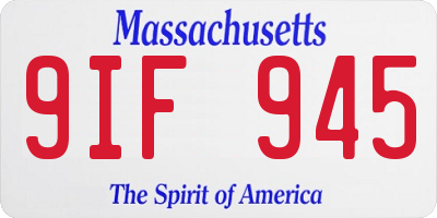 MA license plate 9IF945