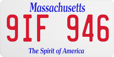 MA license plate 9IF946