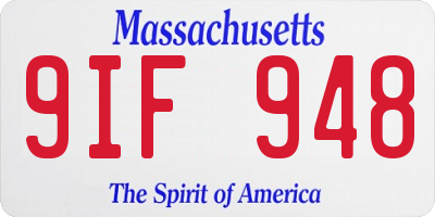MA license plate 9IF948