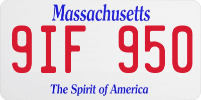 MA license plate 9IF950