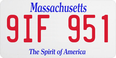 MA license plate 9IF951