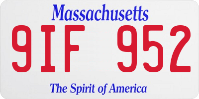 MA license plate 9IF952