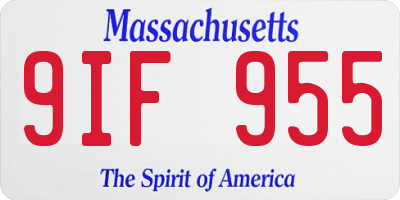 MA license plate 9IF955