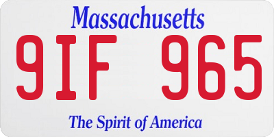 MA license plate 9IF965