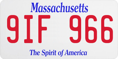 MA license plate 9IF966