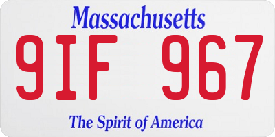 MA license plate 9IF967