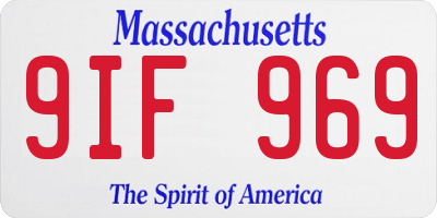 MA license plate 9IF969