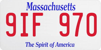 MA license plate 9IF970