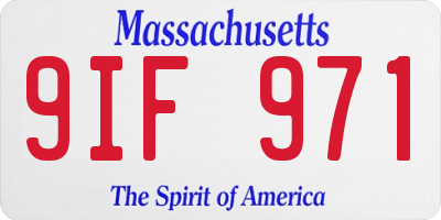MA license plate 9IF971