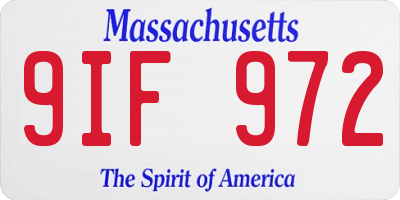 MA license plate 9IF972