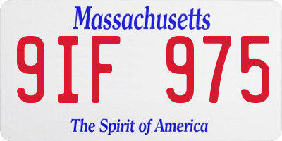 MA license plate 9IF975