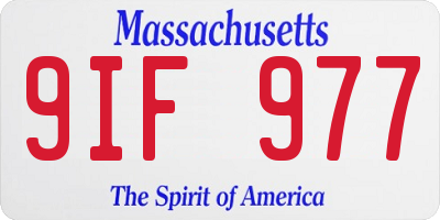 MA license plate 9IF977